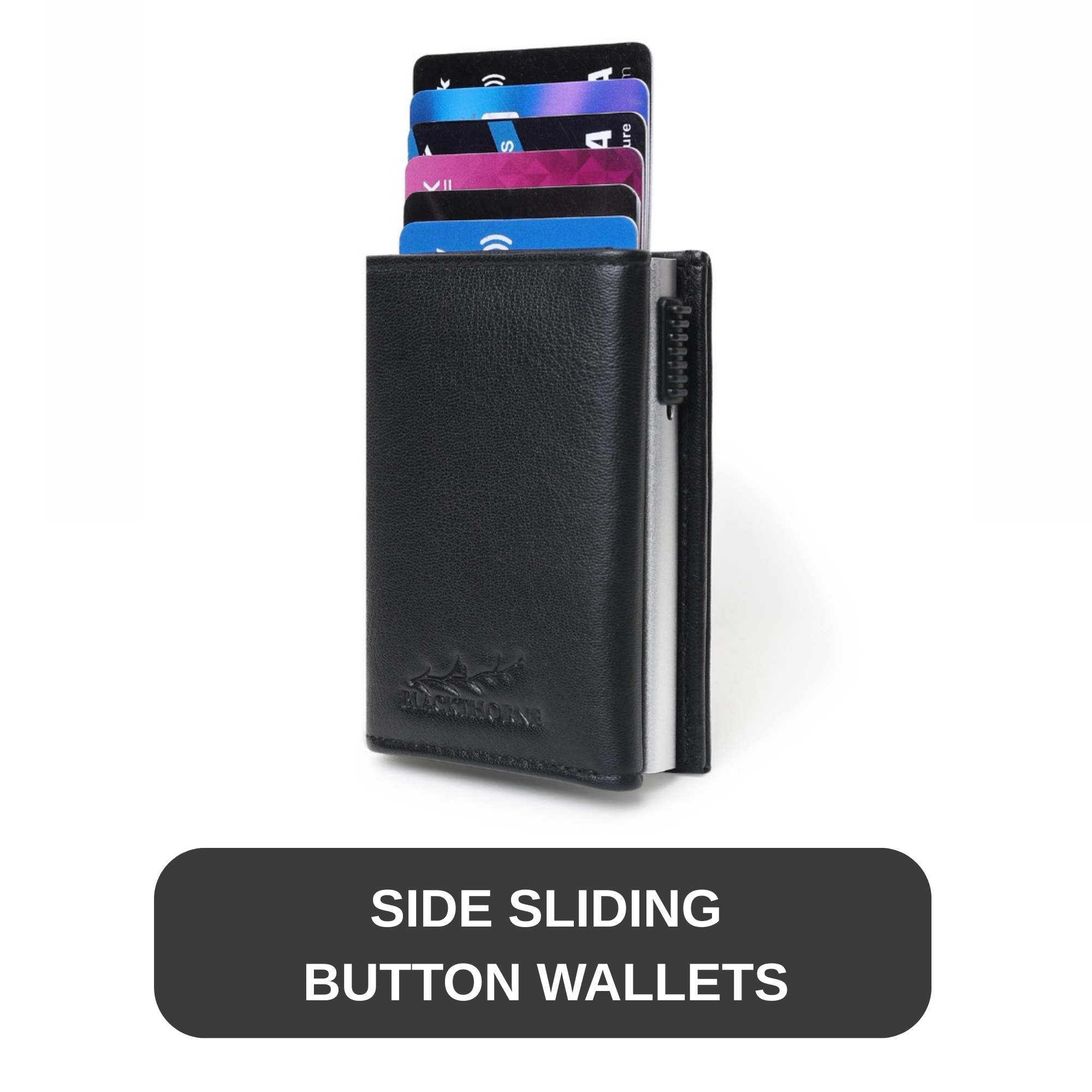 Side Slide-Button Wallets